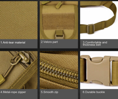 Borsa Vita Tattica Uomo SINAIRSOFT Impermeabile - Marsupio Militare Molle Per Escursionismo