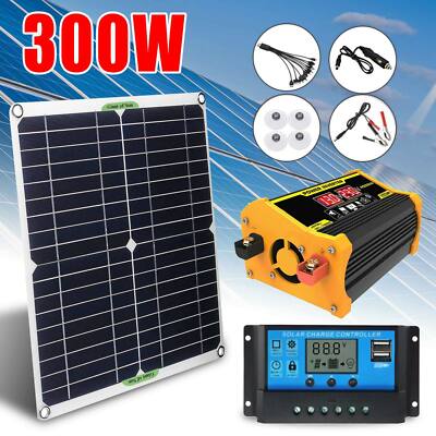 300 Watts Solar Panel Kit 100A 12V Battery Charger With Controller Caravan  Boat