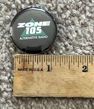 Zone 105 Alternative Radio Station Button Pinback Twin Cities Minnesota 1"