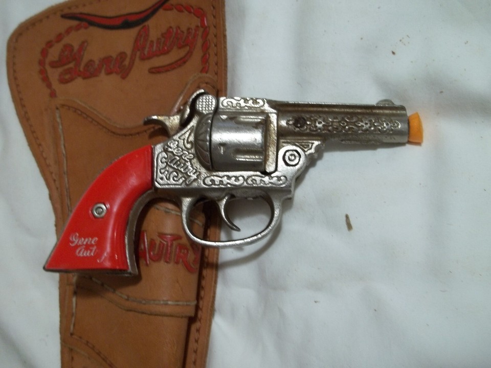 Gene Autry Engraved Cap Gun and Leather Holster eBay