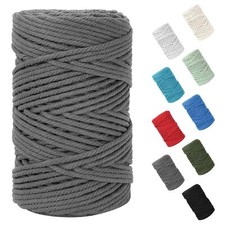 Macrame Cord 5mm x 109Yards 328Feet Natural Cotton Macrame Rope - 4 Strands T...