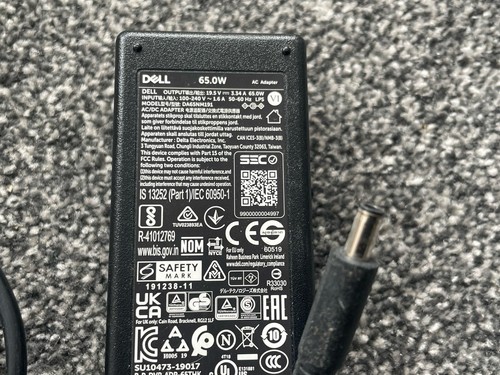 Véritable DELL PN DA65NM191 65W Ordinateur Portable Adaptateur Secteur Chargeur Alimentation + Secteur - Photo 5/8