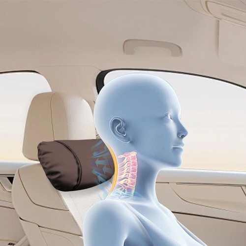 Asiento de coche reposacabezas almohada cuello almohada cabeza cuello reposacabezas soporte cojín memoria marrón - Imagen 14 de 15