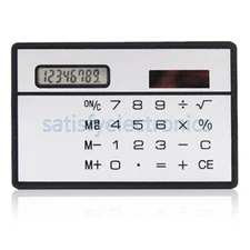 8 Digits Ultra Thin Mini Slim Credit Card Solar Power Pocket Calculator Travel F