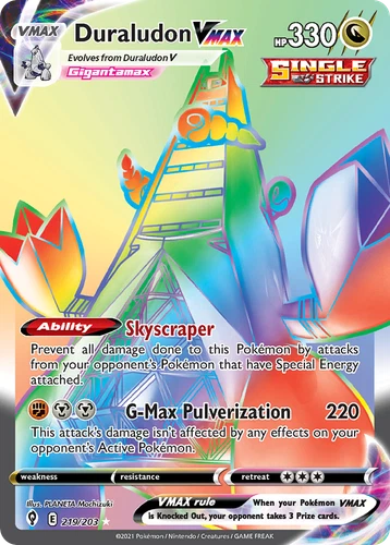 DURALUDON VMAX 219/203 RARE RAINBOW EVOLVING SKIES POKEMON NEAR MINT