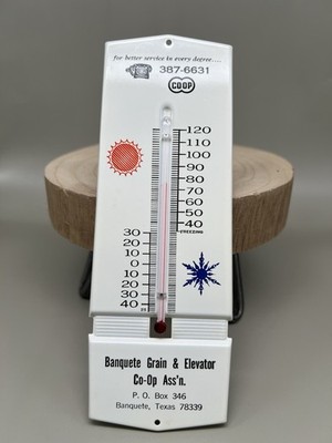 Vintage TX Grain & Elevator CO OP Advertising Thermometer
