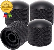4Pcs Black Metal Guitar Control Knob Volume Tone Control Dome Knobs Guitar
