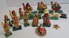 18 Vintage Handmade Nativity Ecuador Folk Art Mazapan Bread Dough Figurines