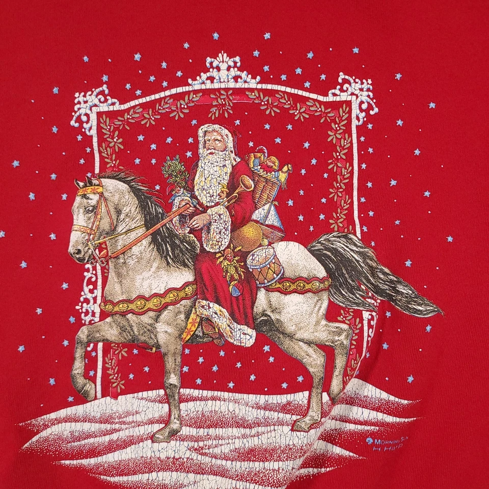 Sudadera De Colección Morning Sun Jerzees Para Mujer Mediana Abuela Navidad Santa EE. UU. Foto 4 de 4