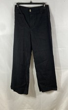Maeve The Colette Women's Black Cropped Wide Leg High Rise Pants Size 29