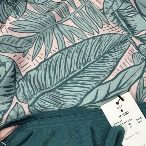 Art Class Girls Palm Print Teal Green Long Sleeve Swim Set of 3 !Small 6/6X NEW! - Picture 13 of 13