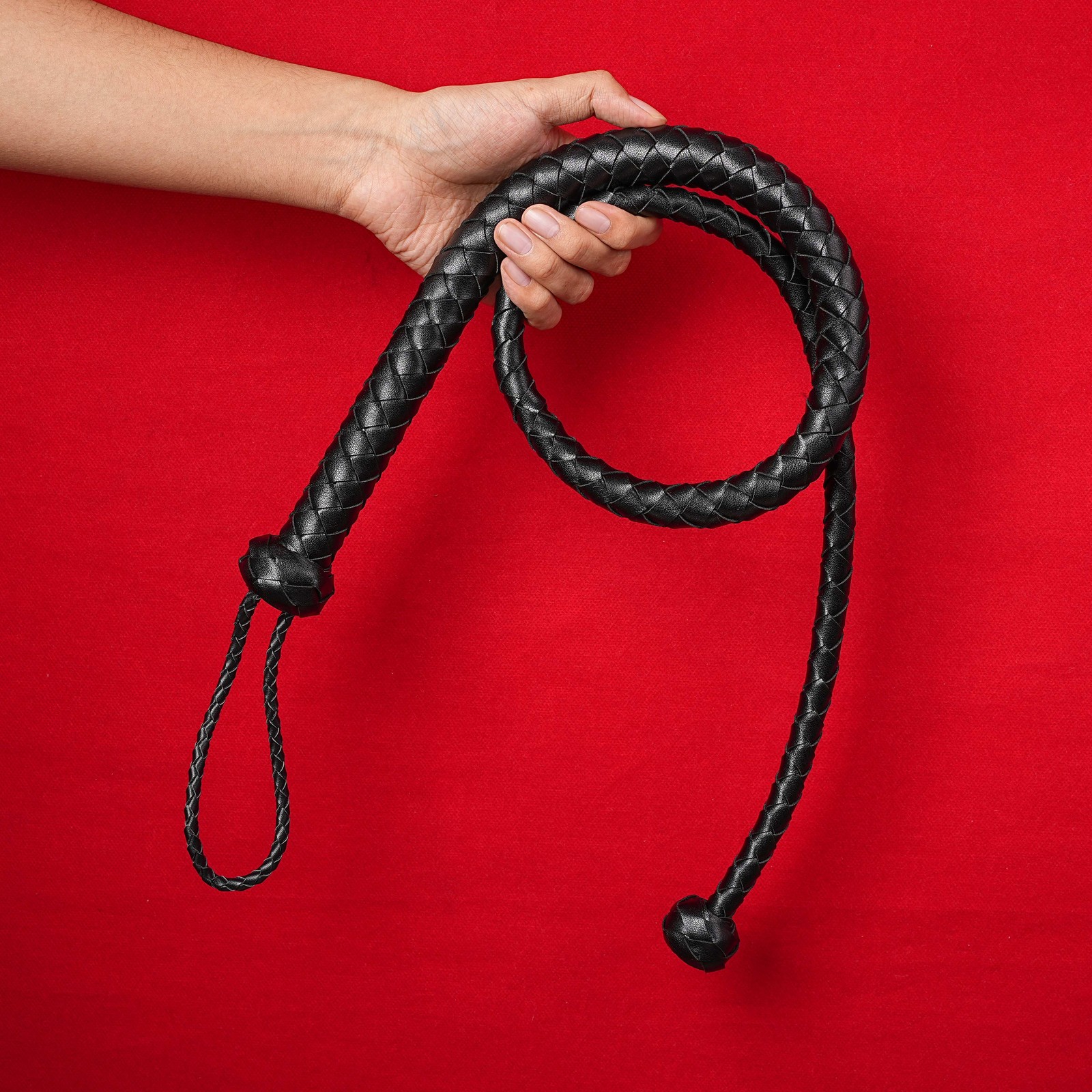 48.8in BDSM Sex Whip Spanking Handle Flogger Crop For Couples Torture Slave Game
