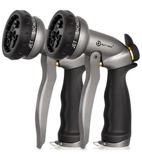 AUTOMAN Garden Hose Nozzle - 2 Pack, 100% Metal High Pressure Spray Nozzle, L...