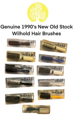 Vintage Wilhold Haarbürste(n) NEU VERSIEGELT NOS Wildschweinborsten 1990er Pro Styling