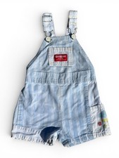 VTG OshKosh B'gosh Striped Blue White Overall Size 18M Red Label 70-80 s Beach