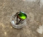 Vintage Mens Peridot  Sterling Silver Claw Ring