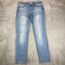 Jessica Simpson Relaxed Skinny Crop Jeans Light Wash Frayed Hem Size 4 27