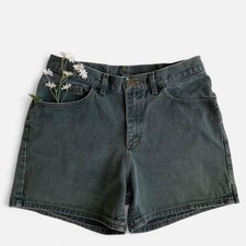 Vintage Faded Green Denim Shorts High Waisted Made In The USA 100 Cotton