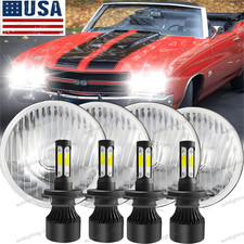 4pcs 5.75 5-34 For 1964-1970 Chevy Chevelle 6000k Led Headlights Hilo Beam