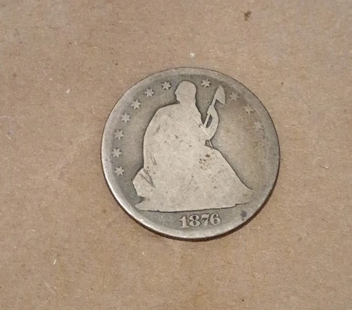 *USA 25c ~  Seated Liberty Quarter 1876 ~* AG  Silver Coin