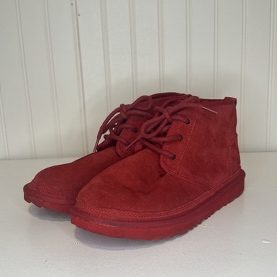 UGG Neumel Men's Red Suede Shearling Low Boots Style 3236 Men s Size 6 Women s 7