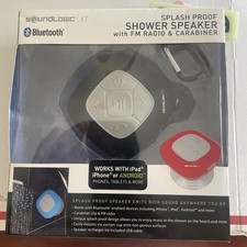SoundLogic XT Portable Bluetooth Shower Speaker, Splash Proof, FM Radio-Black