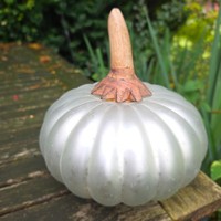 GroßEr Glas DekogemüSe Deko Silber 19Cm KüRbis Herbstdeko Herbst Halloween Deko