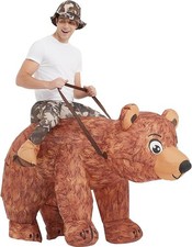 Bear Inflatable Costume Riding Bear Air Blow up Funny Fancy Dress Party