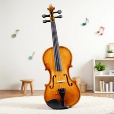 1/8 Size Kids Acoustic Beginner Violin Set - Shoulder Rest, Natural  Strings