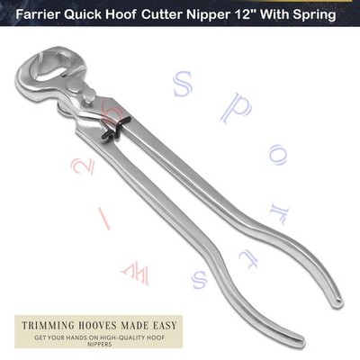 Hufschmied Quick Hufschneider Zange 12'' mit Feder Barfuß Trim - Pferdeschneider