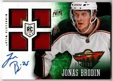 2013-14 Panini Prime Rookies Quad Jersey Auto JONAS BRODIN 135 199 Minnesota RPA