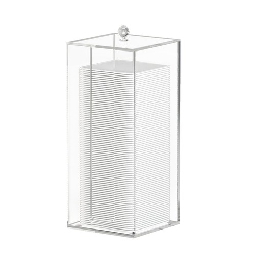 Acrylic Clean Pad Storage Box for Clean Skin Club, Cotton Pad Dispenser, Squa...