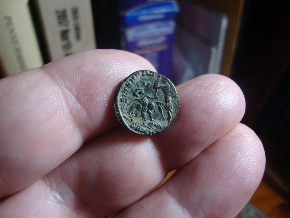 XF+ Constantius II AE4 (AD 348-354) Soldier Spearing Horseman - Image 4 of 4