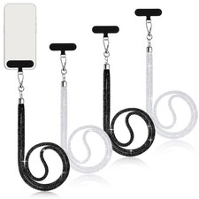 Flutesan 4 Pcs Glitter Phone Lanyard Bling Cell Phone Lanyard with 4 Transpar...