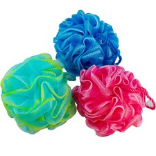 Bath Loofah Set, 3 Pack Shower Pouf Body Sponges with Suction Cups, Exfoliati...