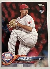2018 Topps #675 Victor Arano RC Independence Day 18/76