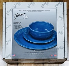 Fiesta 3 Piece Bistro Set Lapis Blue New In Box USA Made Lead Free Discontinued