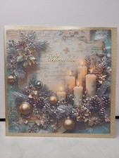 Weihnachtskarte Kerzen 16x16 cm mit Umschlag Weihnachten Karte Handgemacht NEU