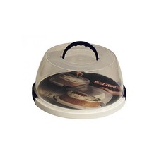 [18650800] plast team Plat & cloche à gâteau 32cm Rond, transparent/blanc