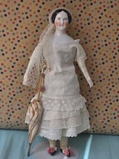 Antique German China head doll 21" 1/2 inches tall