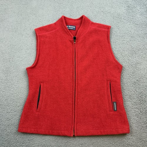 Norsewear Vest Womens Medium Red Lambswool Full Zip New Zealand