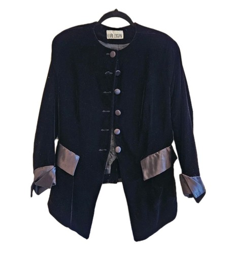 Chaqueta De Colección Karl Logan Terciopelo Satinado Gótica Victoriana Steampunk Medieval S - Imagen 1 de 10