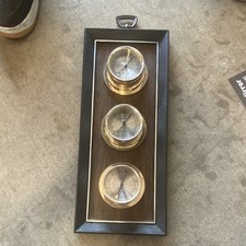 Brass Triple Barometer Thermometer Hygrometer Wall-Mounted Weather Station