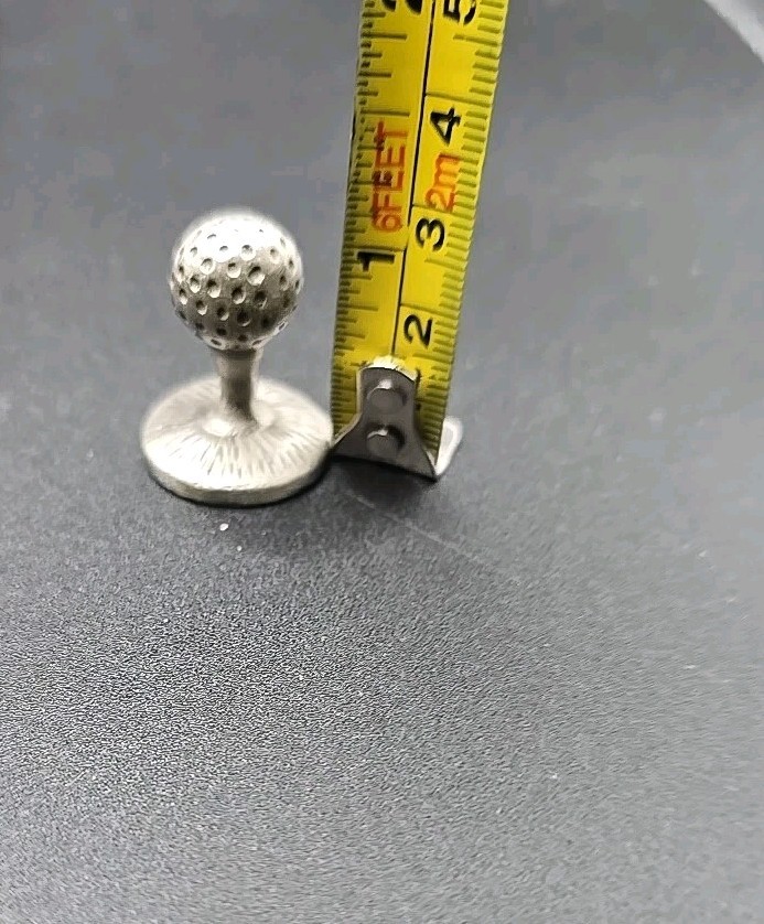 VTG Crest & Foster Pewter Golf Men & Balls Tic Tac Toe Game Set~ Man Cave 