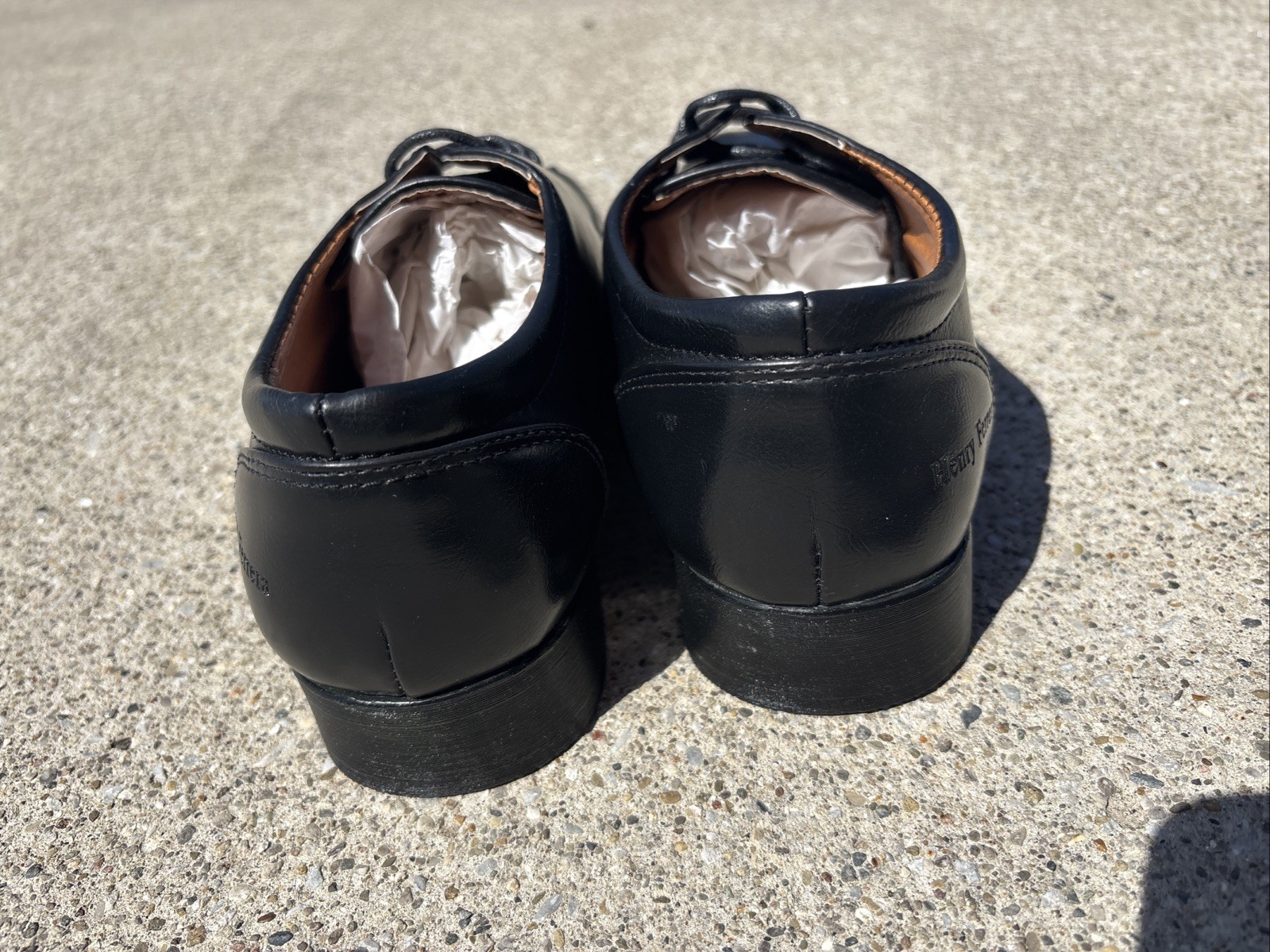 SAOLA Henry Ferrera Derby scarpe eleganti Oxford nere uomo punta quadrata taglia 10 ottime