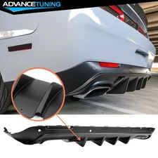 For 15-23 Dodge Challenger IKON V3 Style Rear Bumper Lip Diffuser Matte Black PP