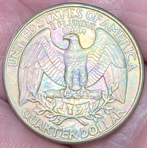 1993-D Washington Quarter bellissima moneta brillante tono arcobaleno #15 - Foto 10 di 12