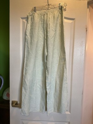 Flax Striped Linen Pants Size Small