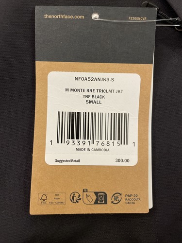 NWT The North Face Monte Bre Triclimate Men's Jacket Black -Small - Picture 3 of 7