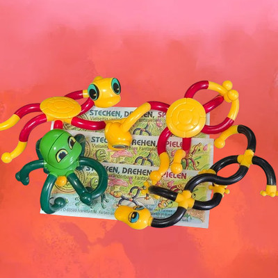 Ü-Eier Komplettsatz plus 1 MIT 3x BPZ - ''Stecken, Drehen, Spielen'' 1997 4er Set